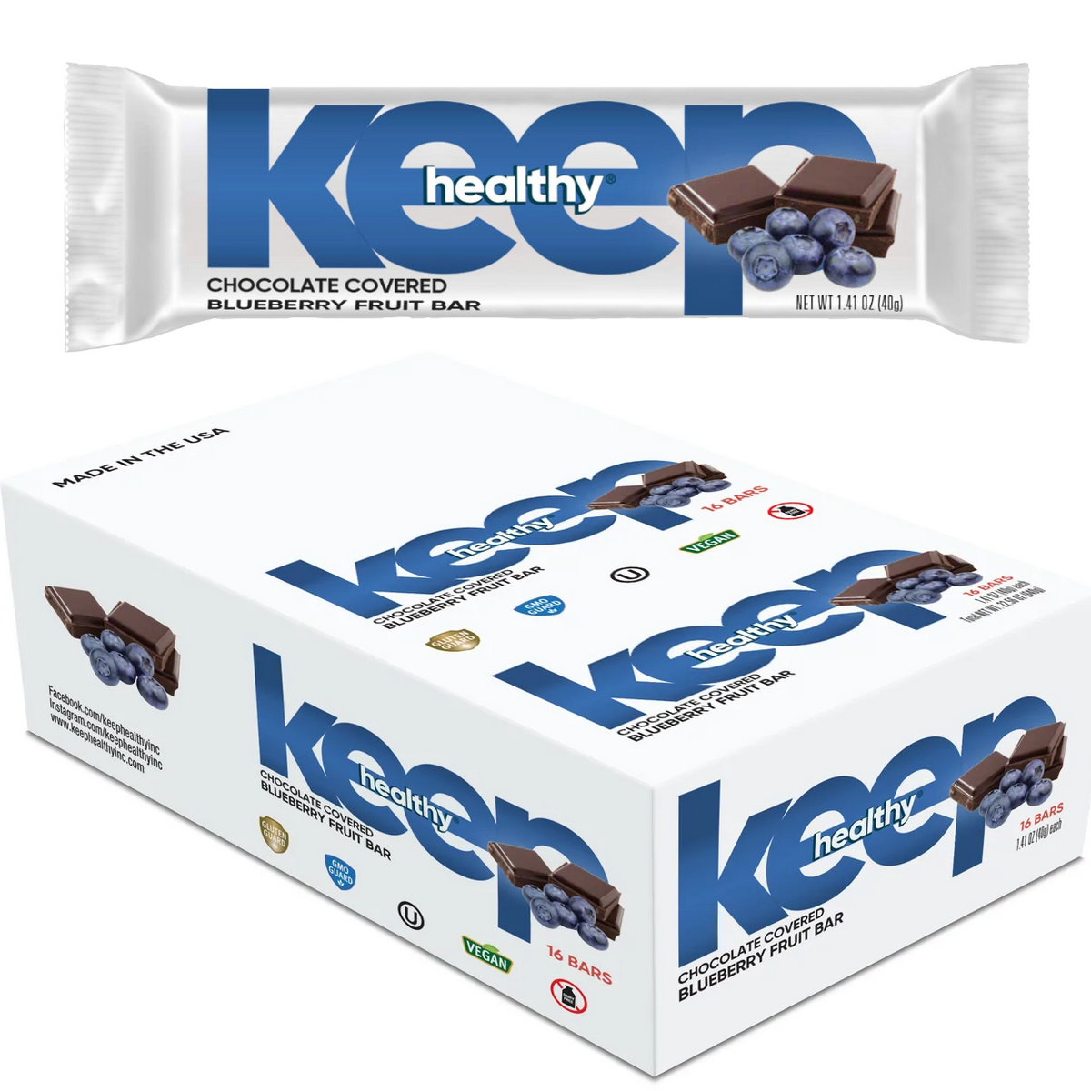 Keep Healthy Chocolate Covered Blueberry Fruit Bar Box