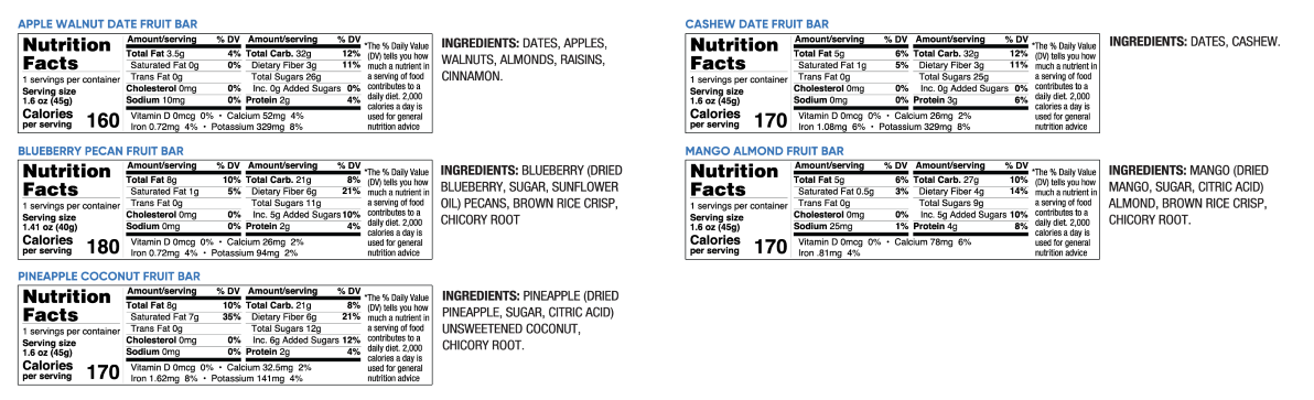 Keep Healthy Fruit & Nut Bar Variety Pack - 20 Individually Wrapped Bar Sampler Variety Pack