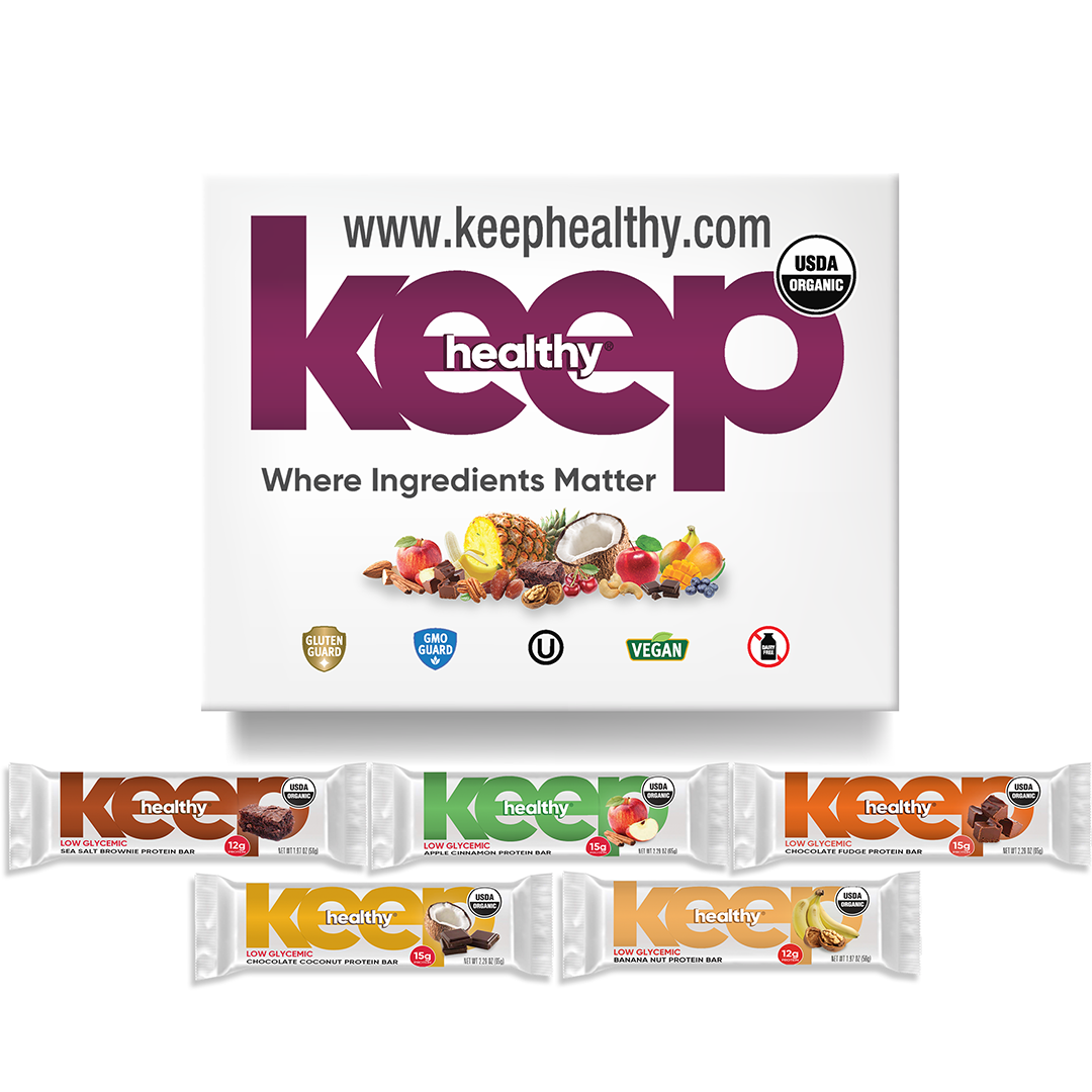 Keep Healthy Low Glycemic Variety Pack - 15 Individually Wrapped Bar Sampler Variety Pack