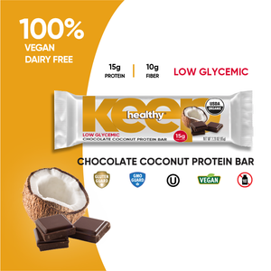 Organic Low Glycemic Chocolate Coconut 15g. Protein 12 Bar Box
